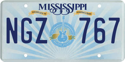 MS license plate NGZ767