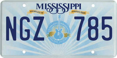 MS license plate NGZ785