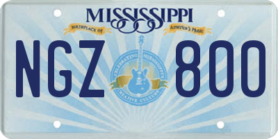 MS license plate NGZ800