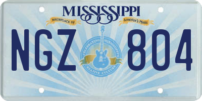 MS license plate NGZ804