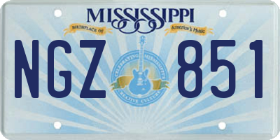 MS license plate NGZ851