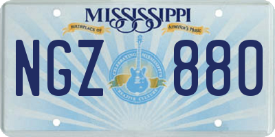 MS license plate NGZ880