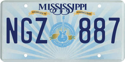 MS license plate NGZ887