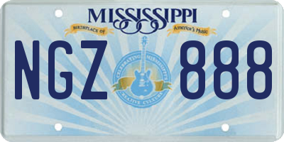 MS license plate NGZ888