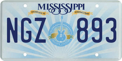 MS license plate NGZ893