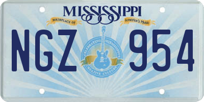 MS license plate NGZ954