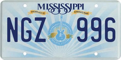 MS license plate NGZ996