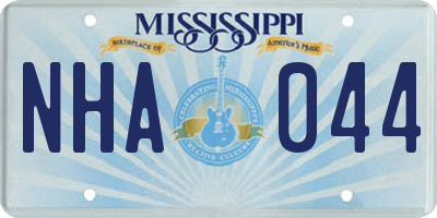 MS license plate NHA044