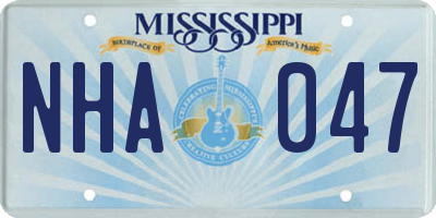 MS license plate NHA047