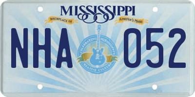 MS license plate NHA052