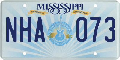MS license plate NHA073