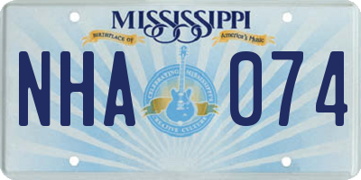MS license plate NHA074