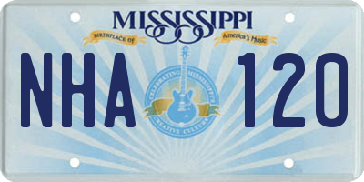 MS license plate NHA120