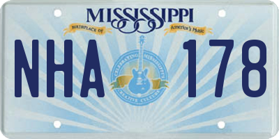 MS license plate NHA178