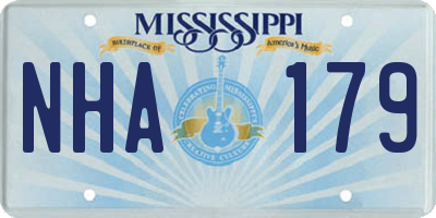 MS license plate NHA179