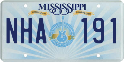 MS license plate NHA191