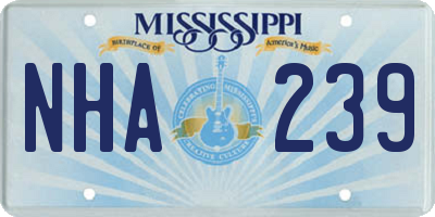 MS license plate NHA239