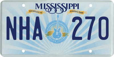 MS license plate NHA270