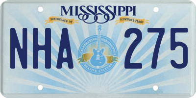 MS license plate NHA275