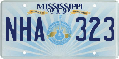 MS license plate NHA323