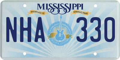 MS license plate NHA330