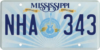 MS license plate NHA343