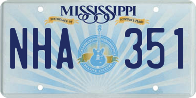 MS license plate NHA351