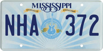 MS license plate NHA372