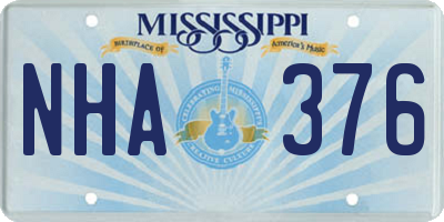 MS license plate NHA376