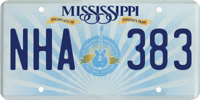 MS license plate NHA383