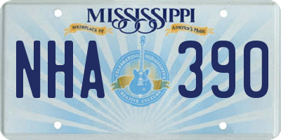 MS license plate NHA390