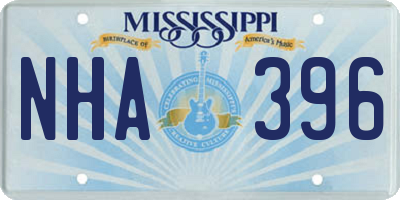 MS license plate NHA396
