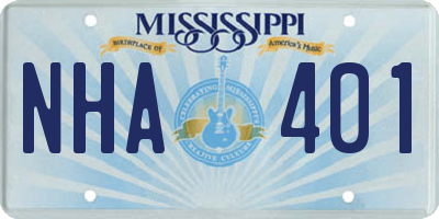 MS license plate NHA401