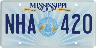MS license plate NHA420