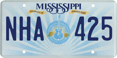 MS license plate NHA425