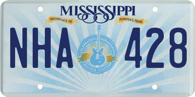 MS license plate NHA428