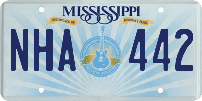 MS license plate NHA442