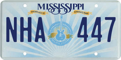 MS license plate NHA447