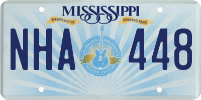 MS license plate NHA448