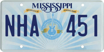 MS license plate NHA451
