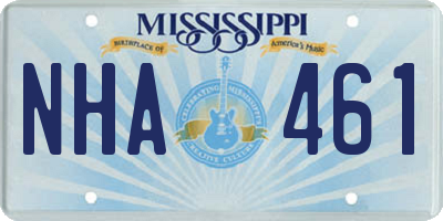 MS license plate NHA461
