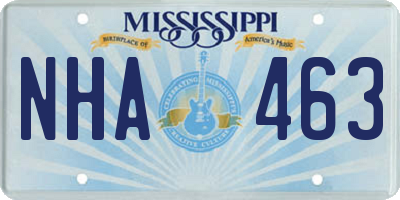 MS license plate NHA463