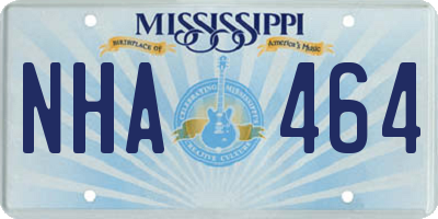 MS license plate NHA464
