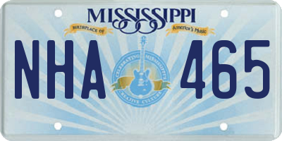 MS license plate NHA465