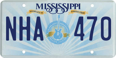 MS license plate NHA470