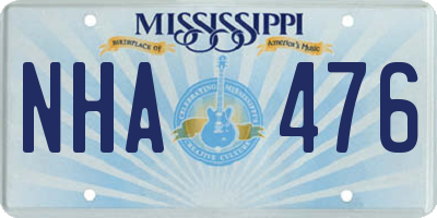 MS license plate NHA476