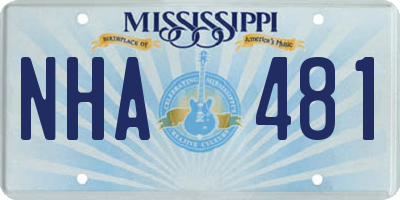 MS license plate NHA481