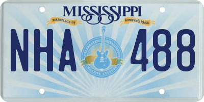 MS license plate NHA488