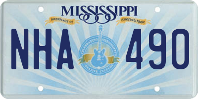 MS license plate NHA490