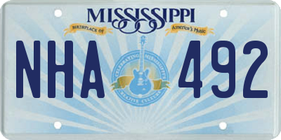 MS license plate NHA492
